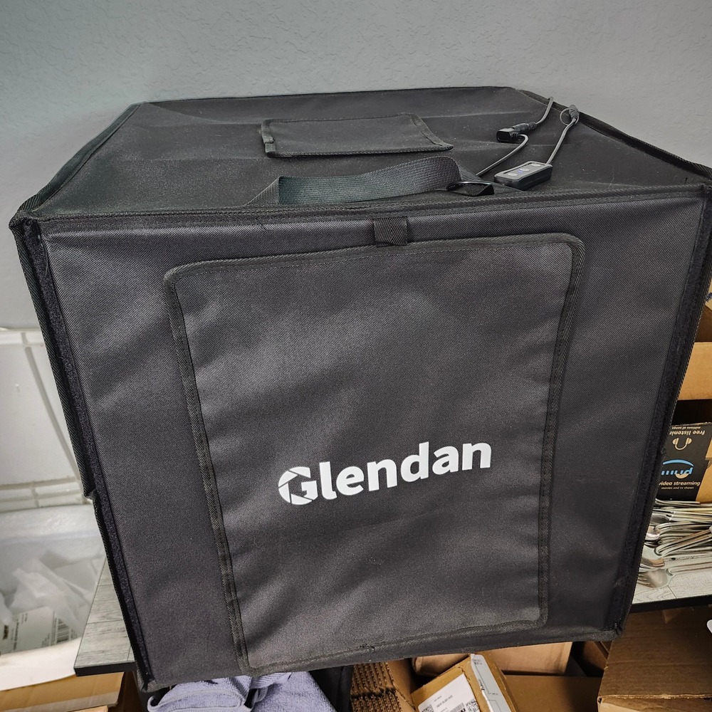 Glendan Photo Studio Light Box Black Portable Folding LED Photography 20"x20" - Picture 8 of 16